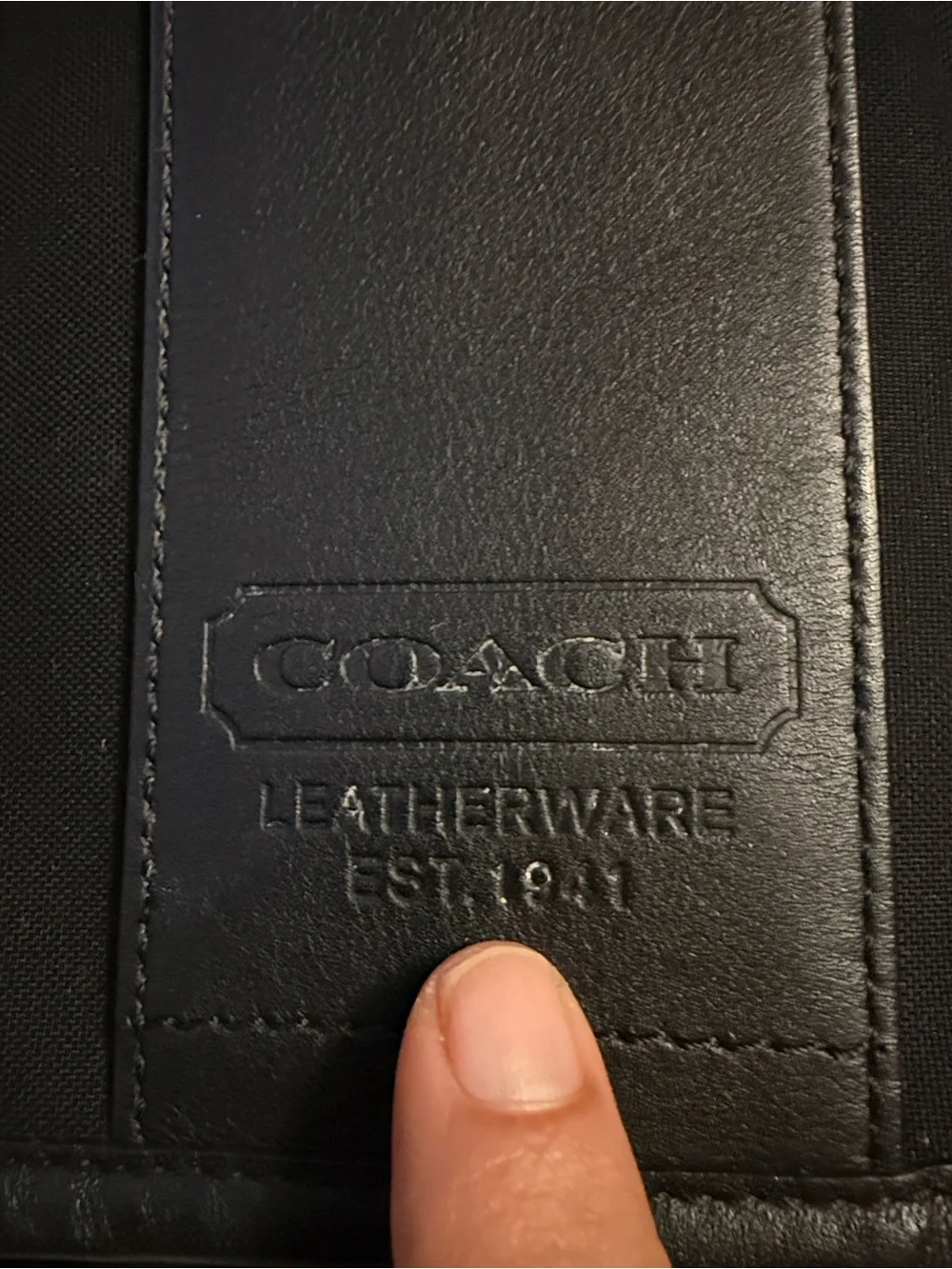 Coach leather trim messenger bag